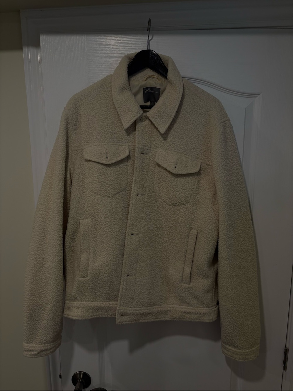 ASOS Cream Sherpa Shirt Jacket